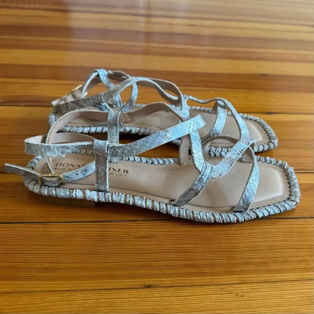 Donald Pliner NWOB Emilia Snake Print Strappy Sandals in Sky Size 8